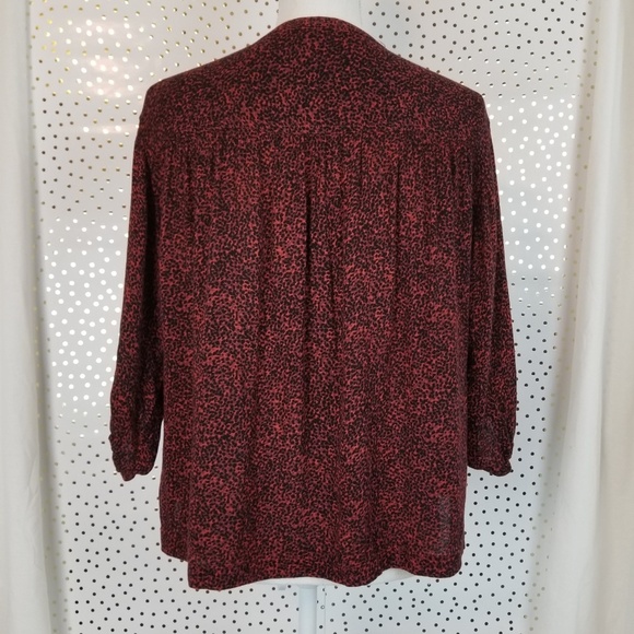 Urban Outfitters Ecote Red Animal Print Pop-Over - Picture 4 of 7